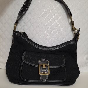 XOXO Y2K Vintage Black Shoulder Bag with Gold Accents